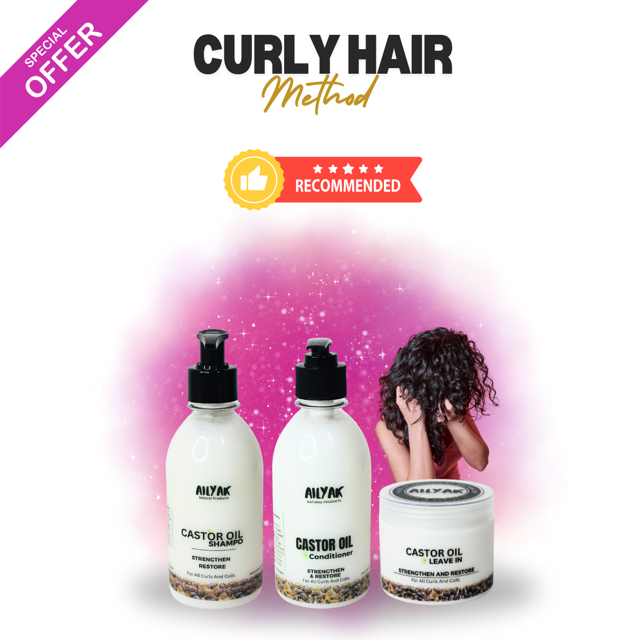 Offer curly Set Shampoo+conditioner+leave in