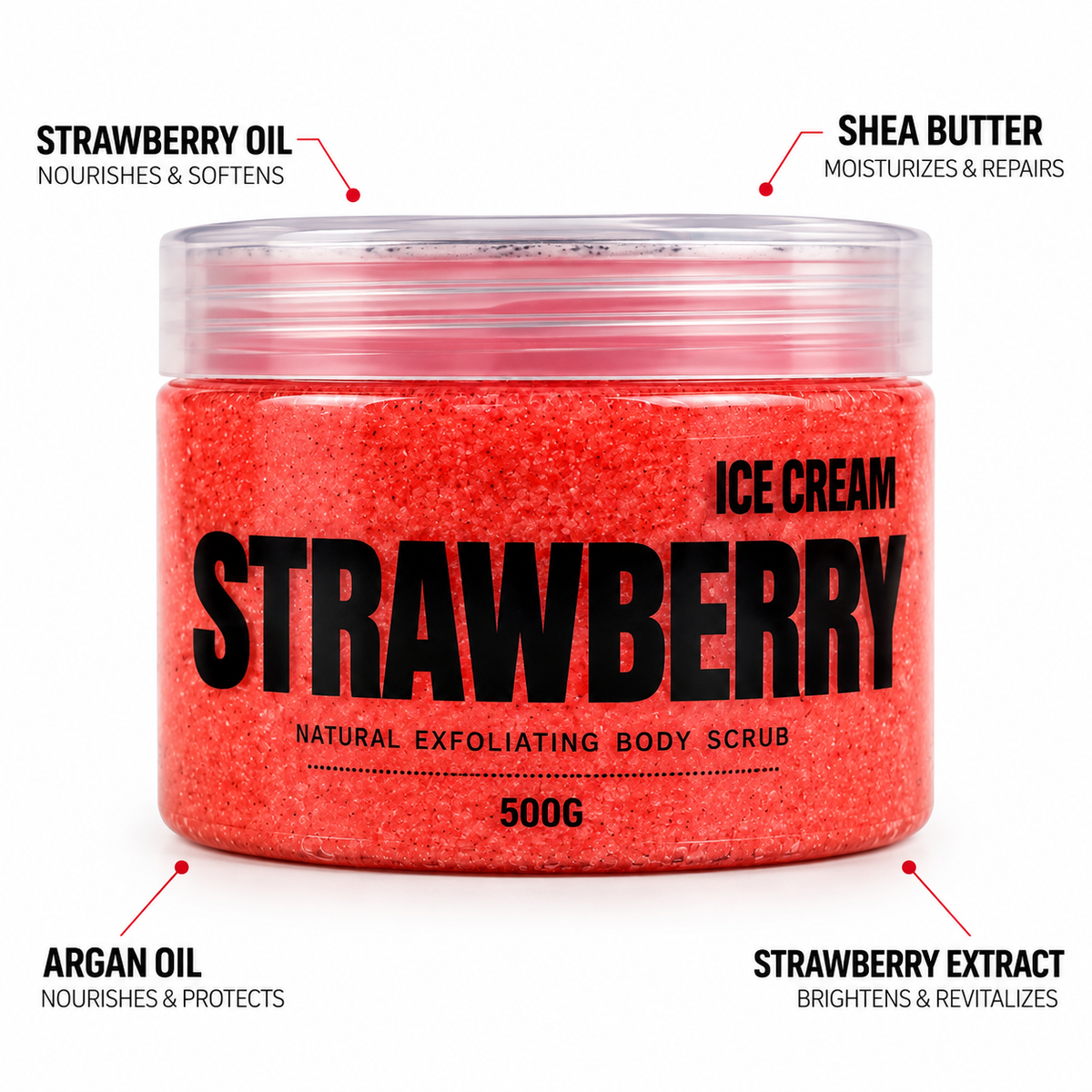 Body scrub strawberry Ice cream 500g