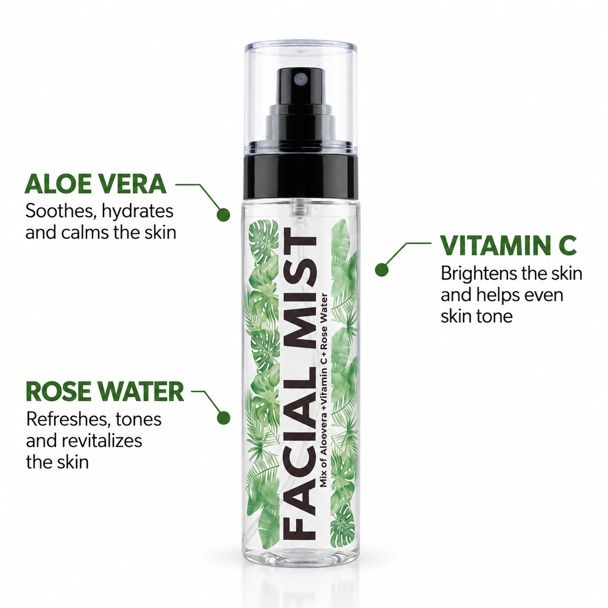 Facial Mist( Vitamin c+aloe vera+ Rose Water) 150ml