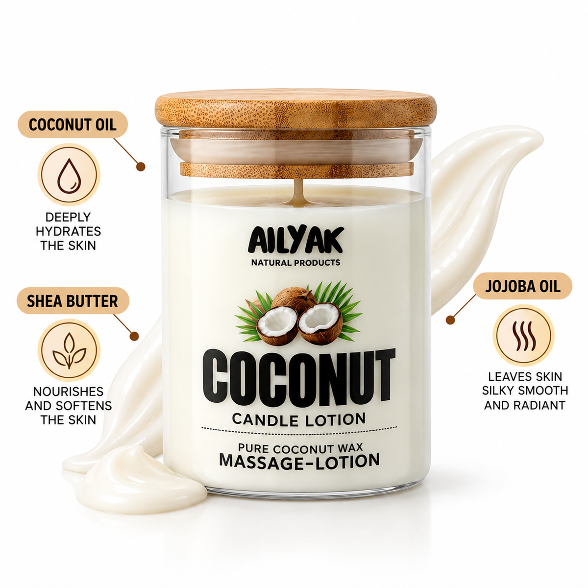 Coconut Candle lotion Jar 230ml
