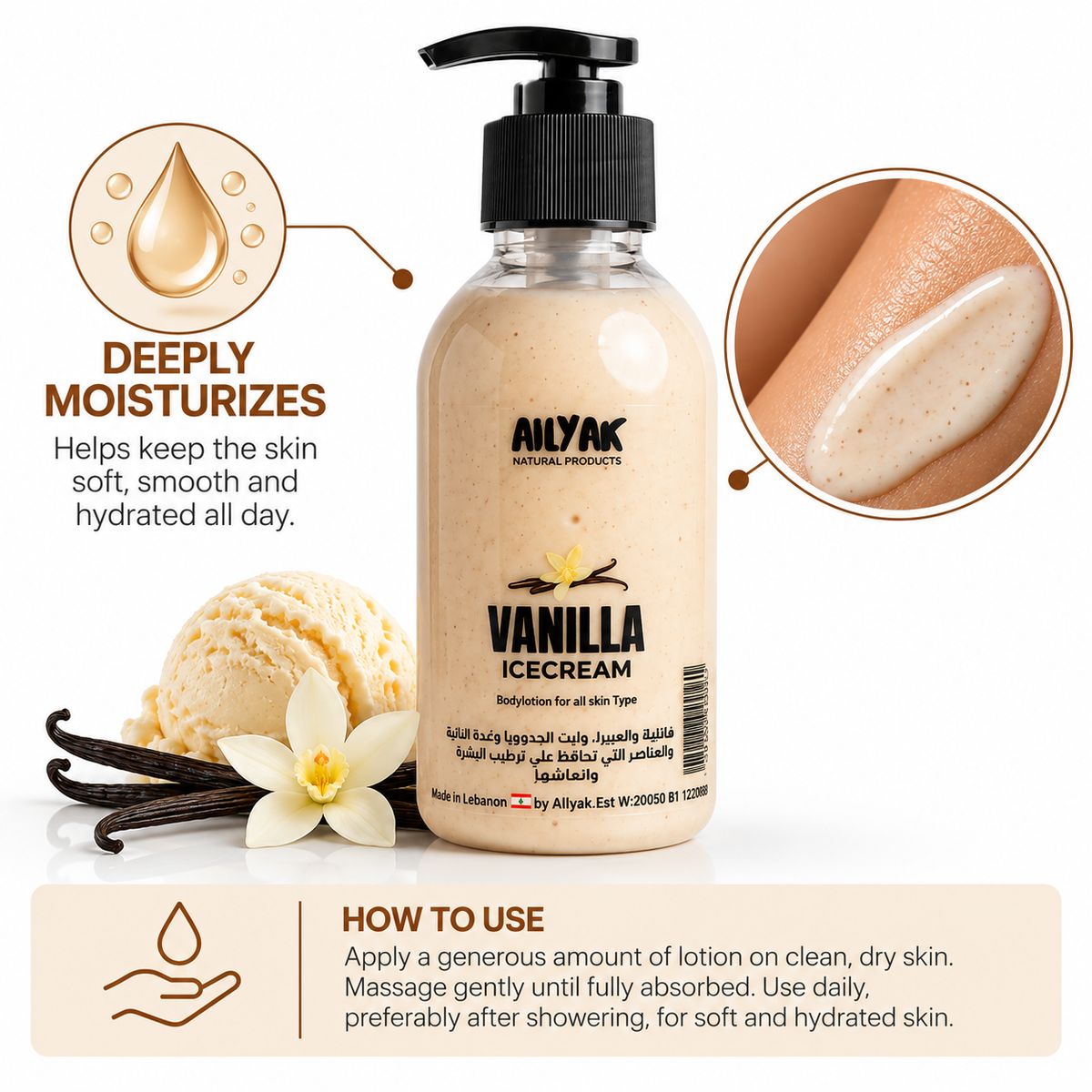 Body Lotion Vanilla ice cream 220ml