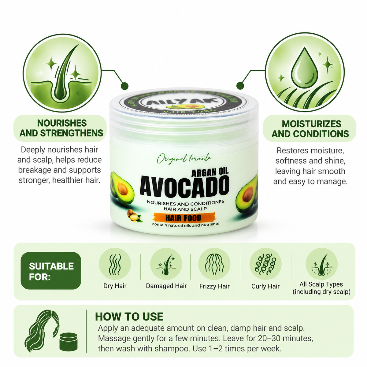 Hair Food Avocado ( combination hair and scalp)500ml