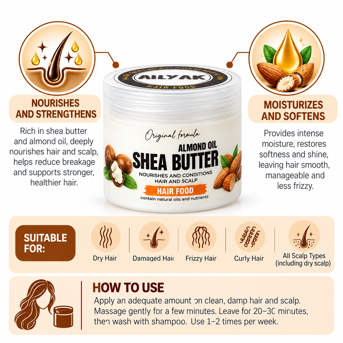 Hair Food Shea Butter +Almond Oil (Dry Hair and Scalp ) 500ml
