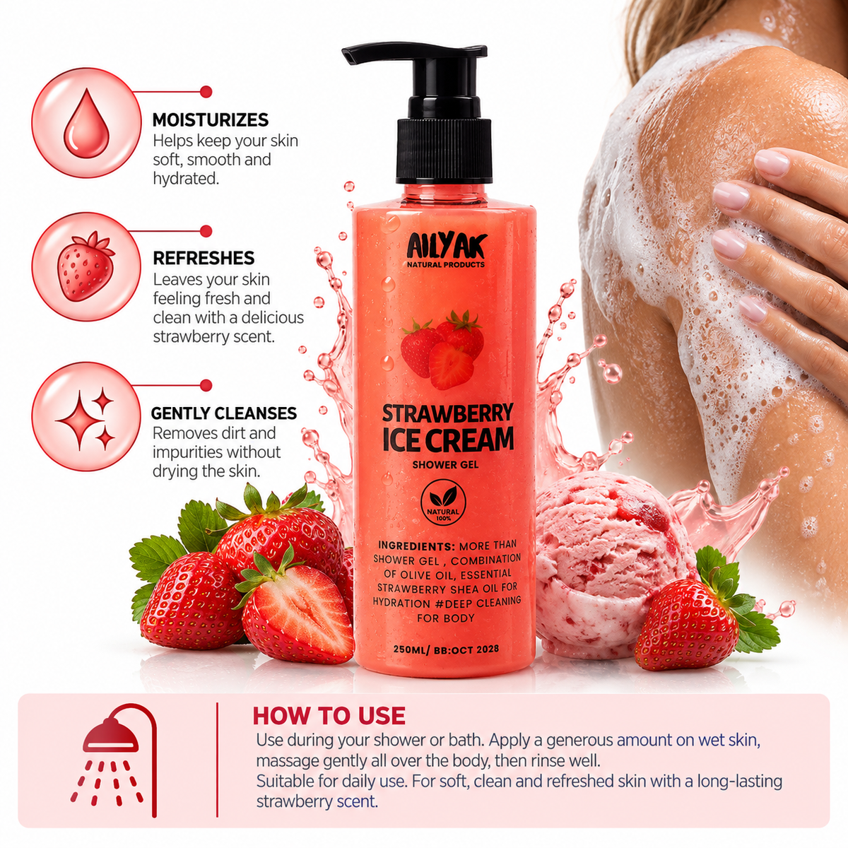 Shower Gel Strawberry 250ml