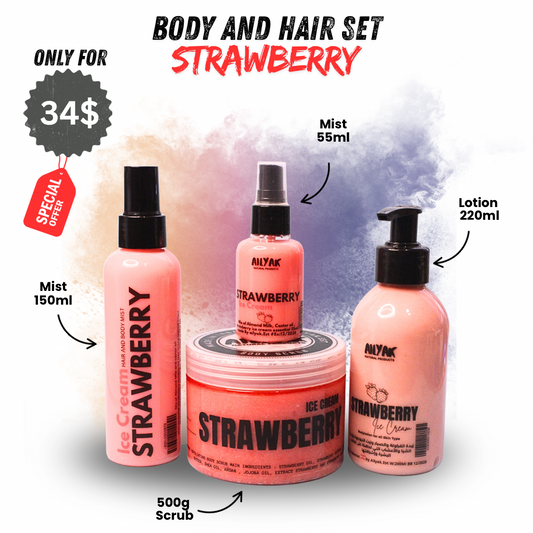 Strawberry ice cream set