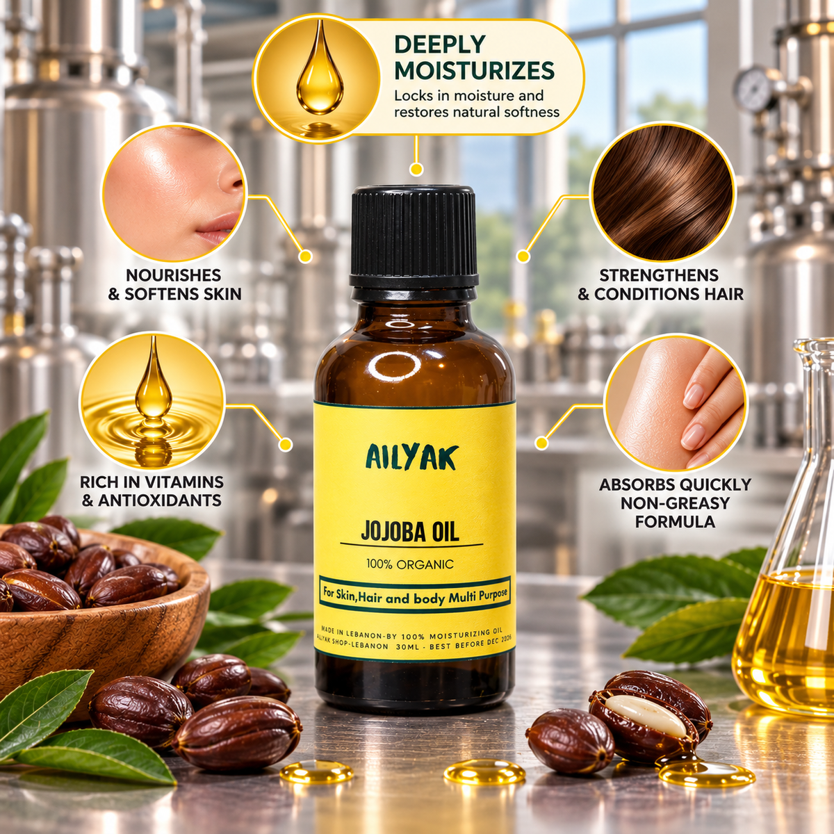 Jojoba Oil ( pure oil )bottle 30ml
