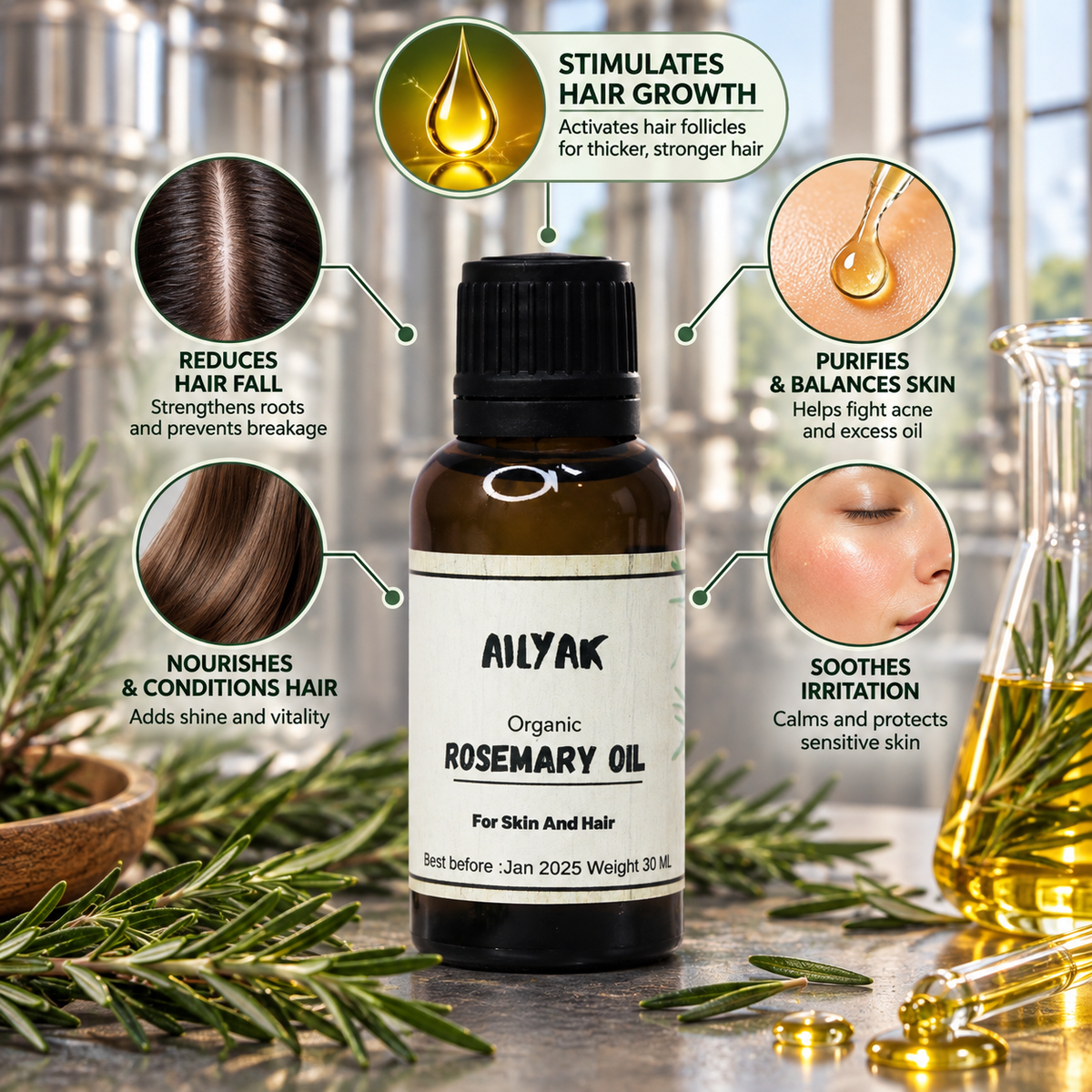 Rosemary(pure oil)bottle 30ml
