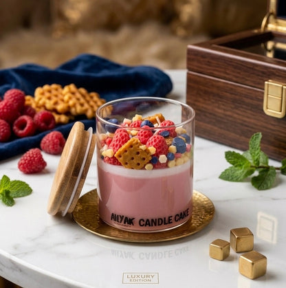 Glass Candle cake fruity 400g