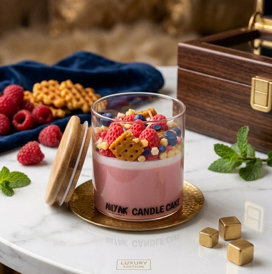Glass Candle cake fruity 400g