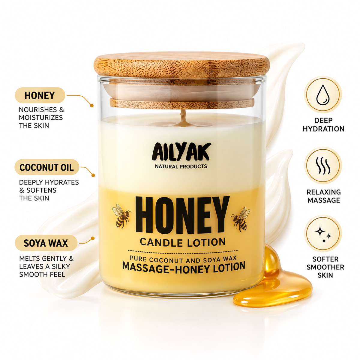 Honey Candle lotion Jar