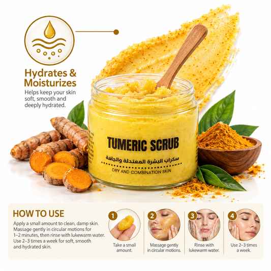 Facial Turmeric Scrub- Dry to combinaton Skin