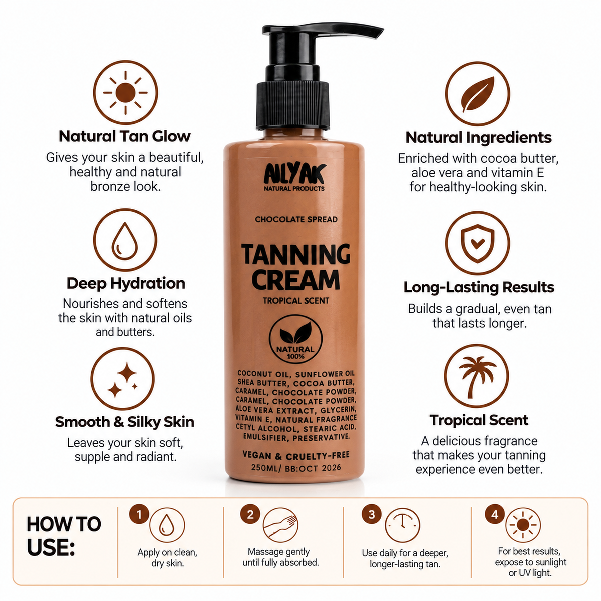 Tanning cream+shimmer 250ml