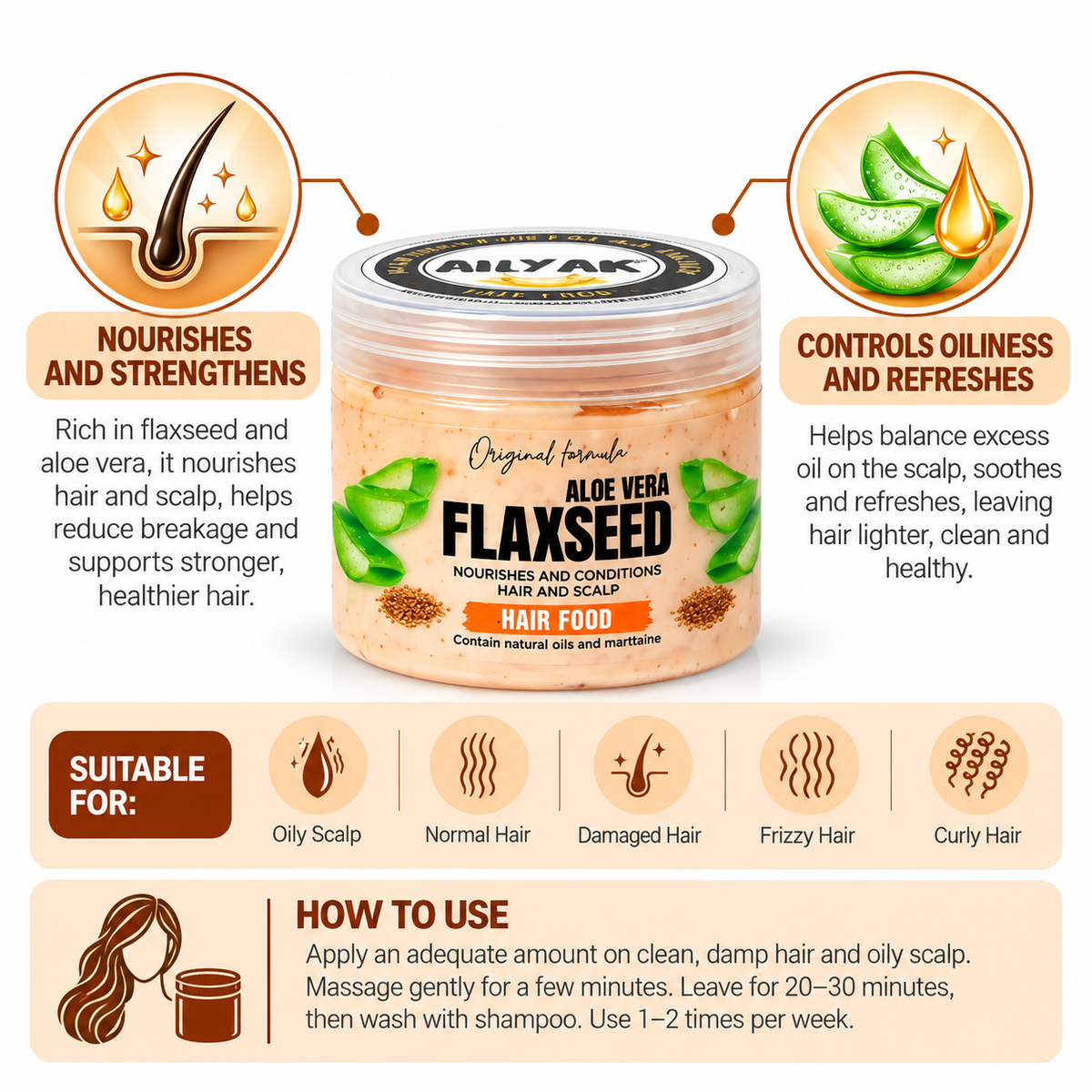 Hair food Flaxaloe ( Oily to Combination Hair and scalp)500ml
