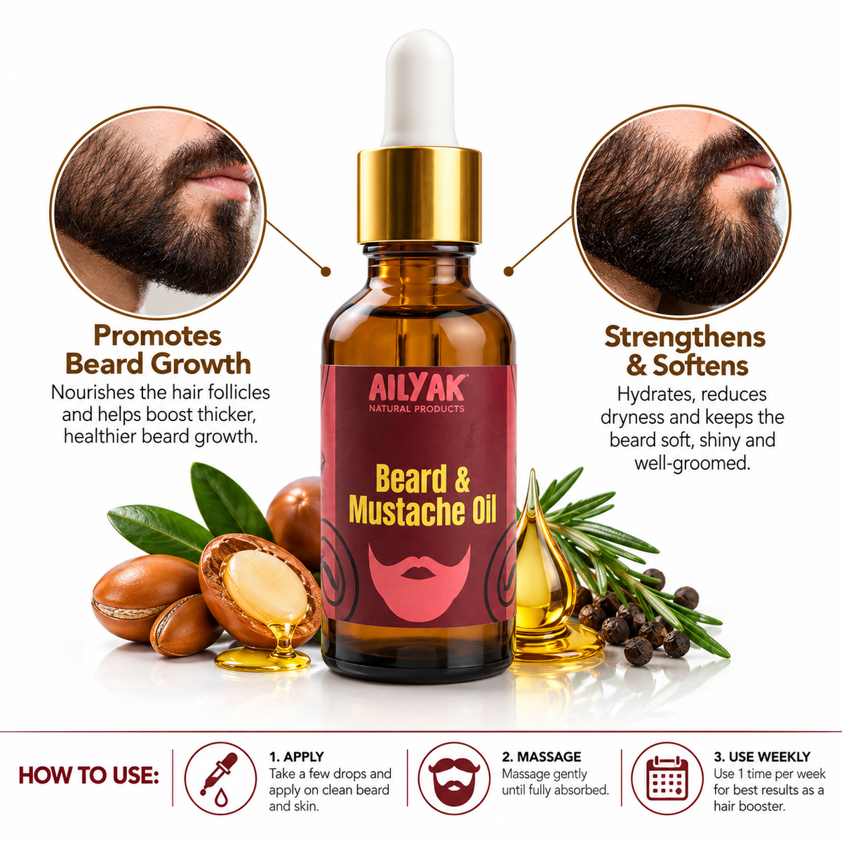 Beard and Moustache oil Serum 30ml
