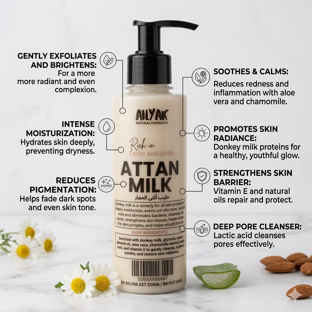 Attan Cleanser 250ml -حليب انثى الحمار